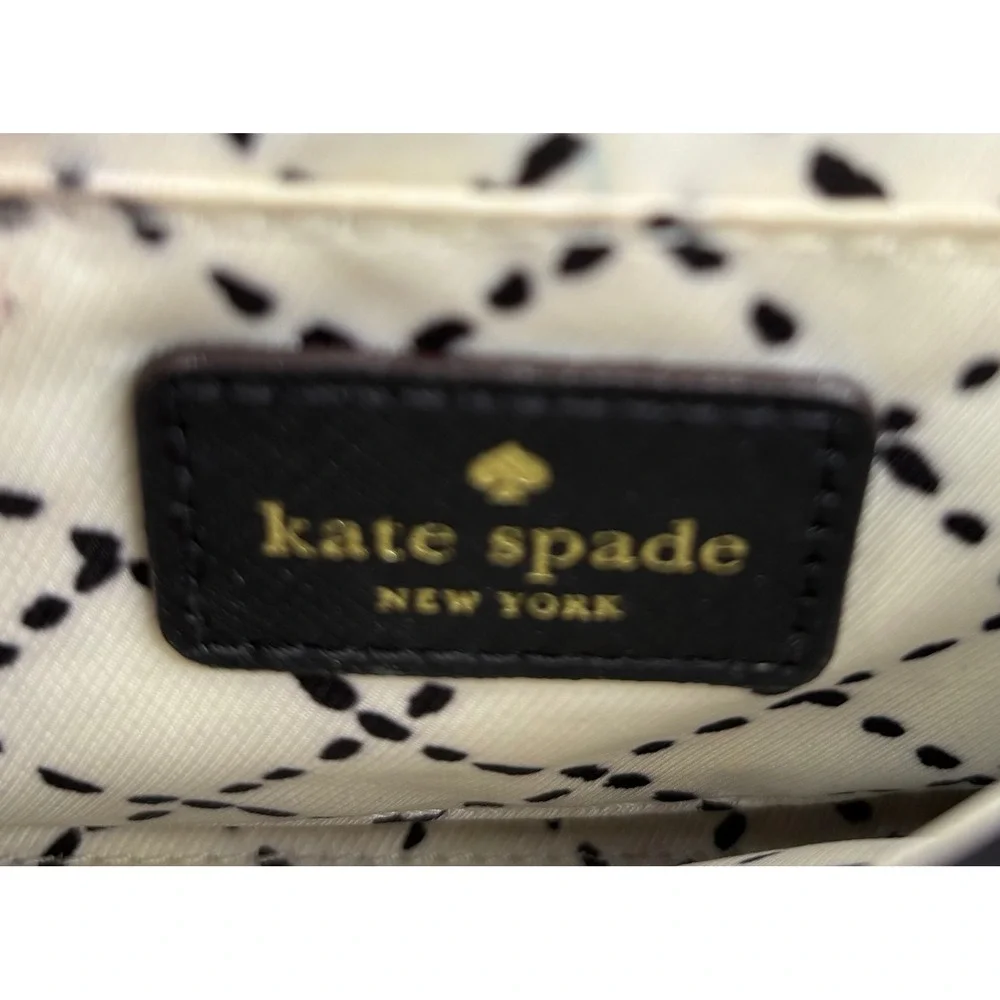 Kate Spade New York Crossbody Bag Black Leather Satchel‎ Designer Purse
